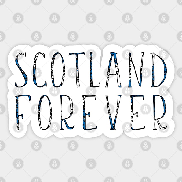 SCOTLAND FOREVER, Scottish Saltire Flag Text Slogan Sticker by MacPean